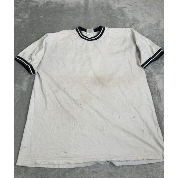 Vintage 90s Nike Short Sleeve T Shirt Men's Size Large White Distressed - Picture 1 of 13